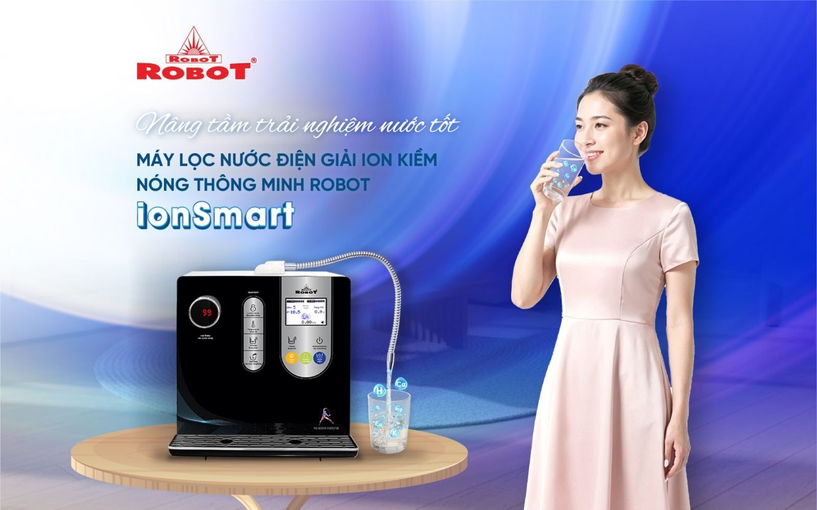 Nâng tầm trải nghiệm nước tốt cùng máy lọc nước điện giải nóng thông minh ROBOT ionSmart (BÁO THANH NIÊN)