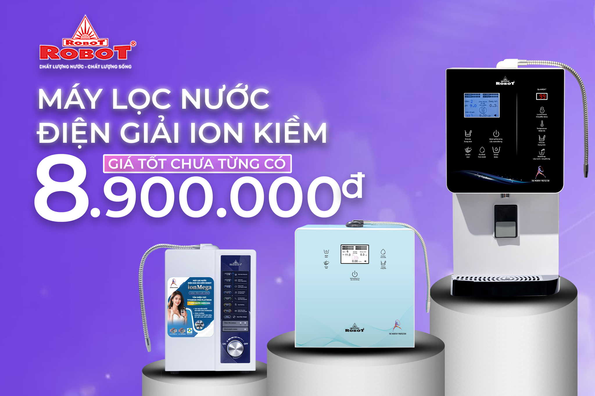 Mừng Ngày Quốc tế Phụ Nữ 8/3 & ROBOT được cấp bằng Độc Quyền Sáng Chế | Máy lọc nước điện giải ion kiềm chỉ từ 8.900.000đ
