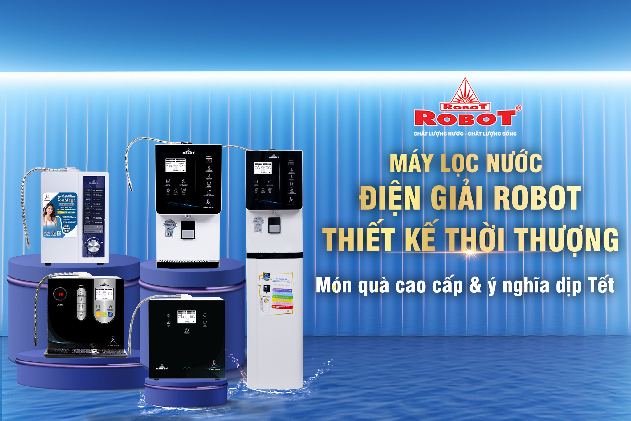 Máy lọc nước điện giải ion kiềm ROBOT: Giải pháp nước tốt cho gia đình dịp cuối năm