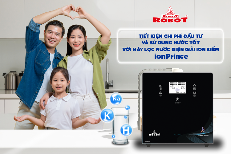 Nguồn nước tốt với máy lọc nước điện giải ROBOT ionPrince (báo TUỔI TRẺ)