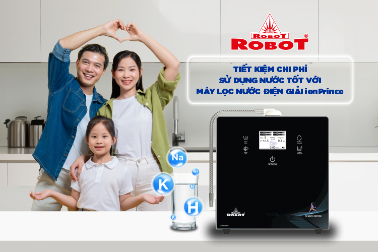 Tiết kiệm chi phí sử dụng nước tốt với Máy lọc nước điện giải ROBOT ionPrince (Báo TIỀN PHONG)
