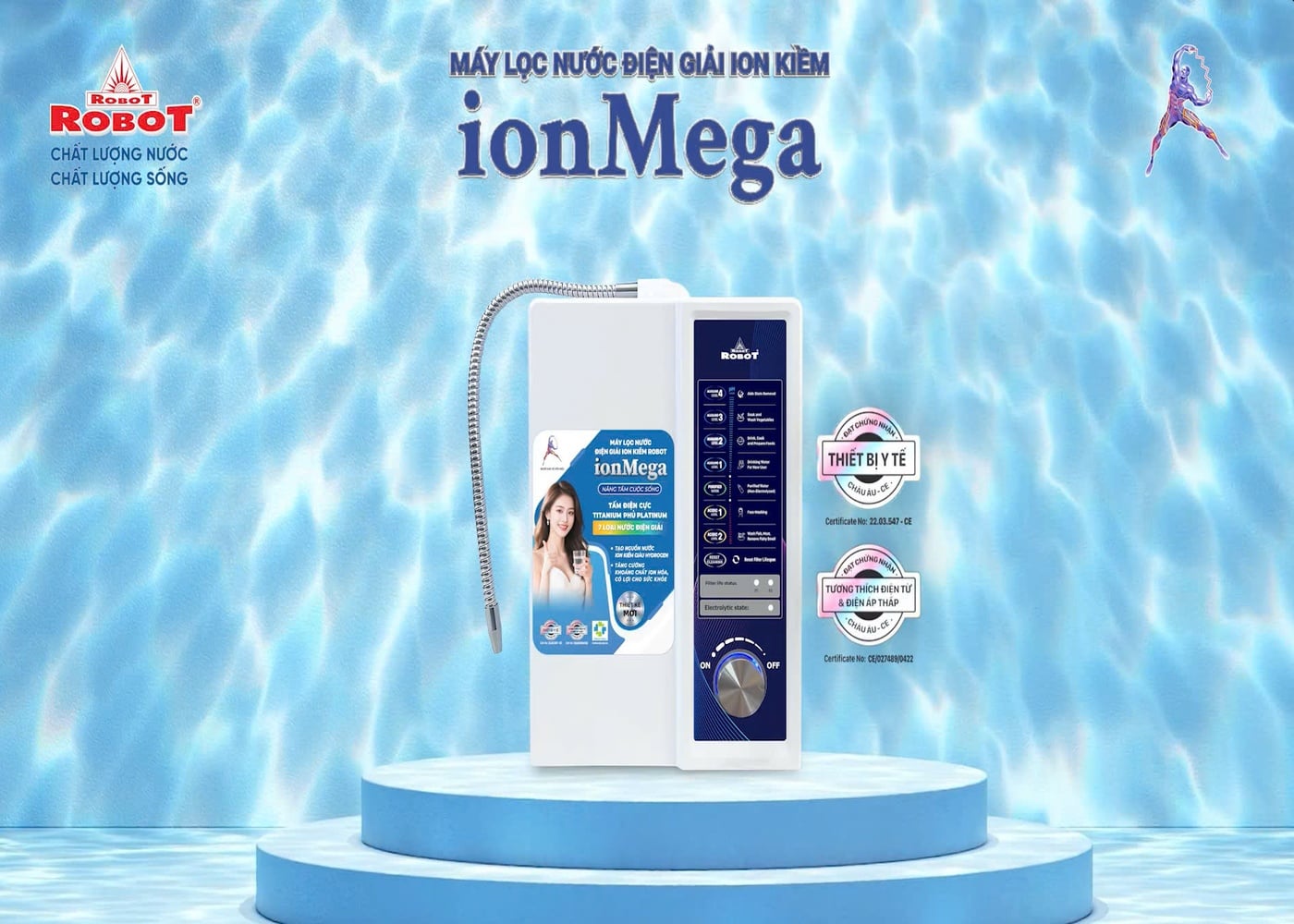 Máy lọc nước điện giải ion kiềm ROBOT ionMega