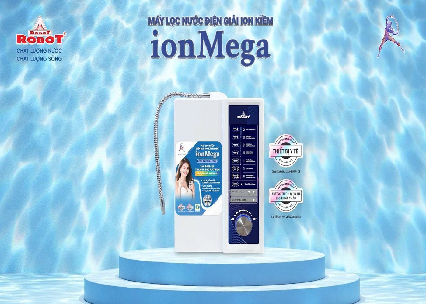 Máy lọc nước điện giải ion kiềm ROBOT ionMega