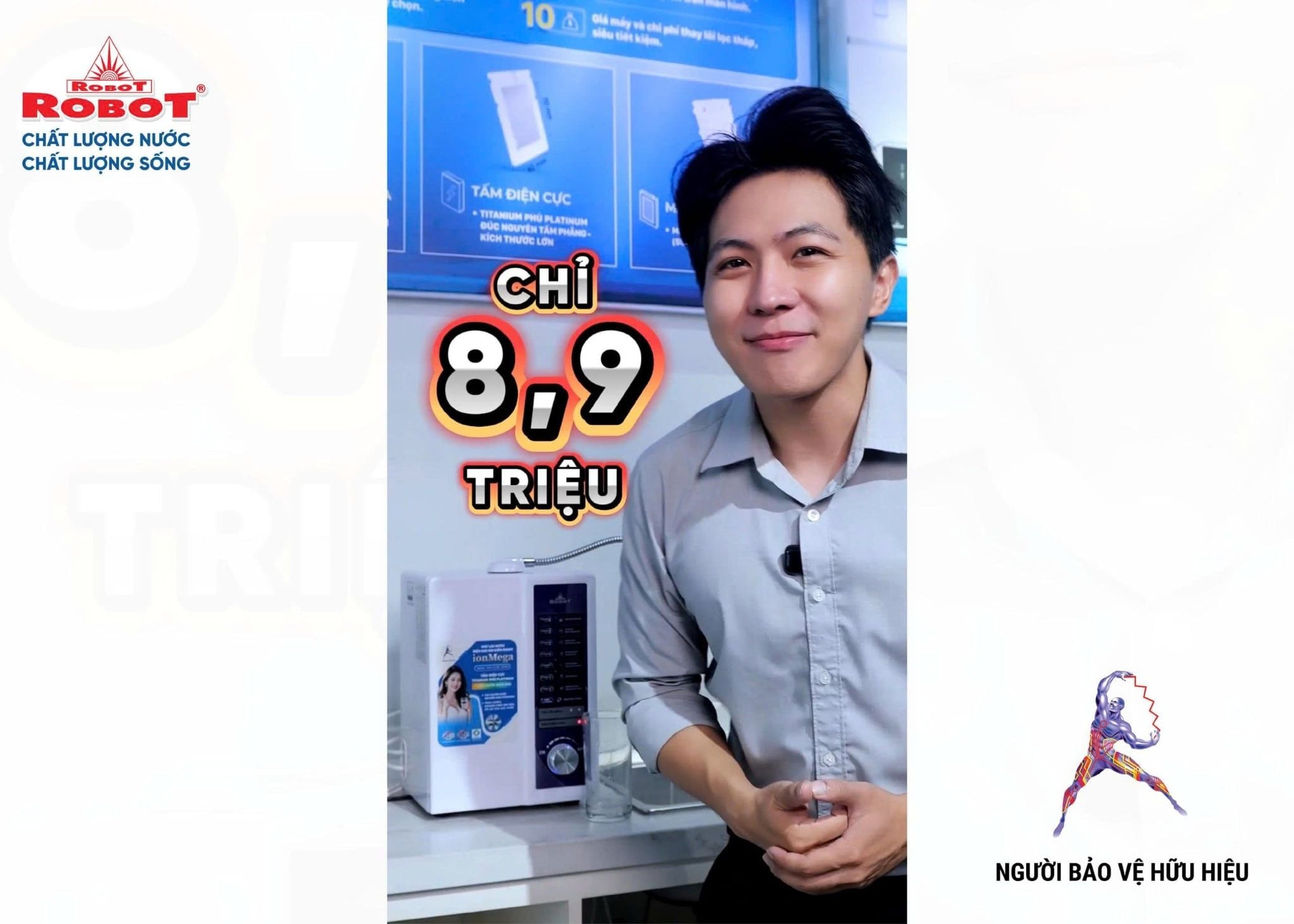 30/4 – 1/5 Giá bùng nổ - Nâng tầm sức khoẻ cả gia đình với Máy lọc nước điện giải ion kiềm ROBOT