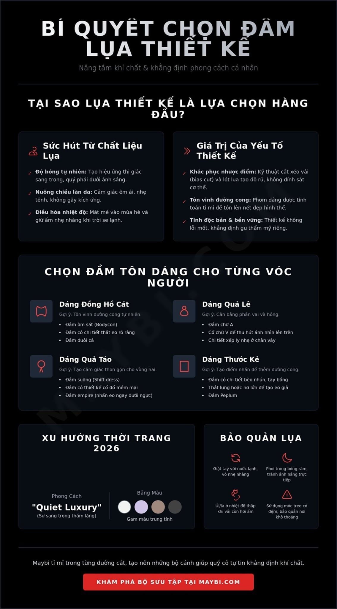 bí quyết chọn đầm lụa