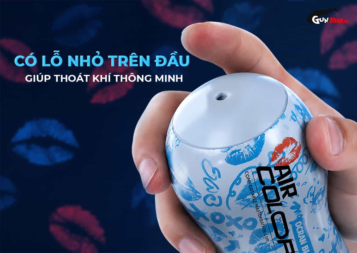 Galaku Air Color Ocran Blue có lỗ nhỏ trên đầu âm đạo giả giúp điều hòa không khí thông minh