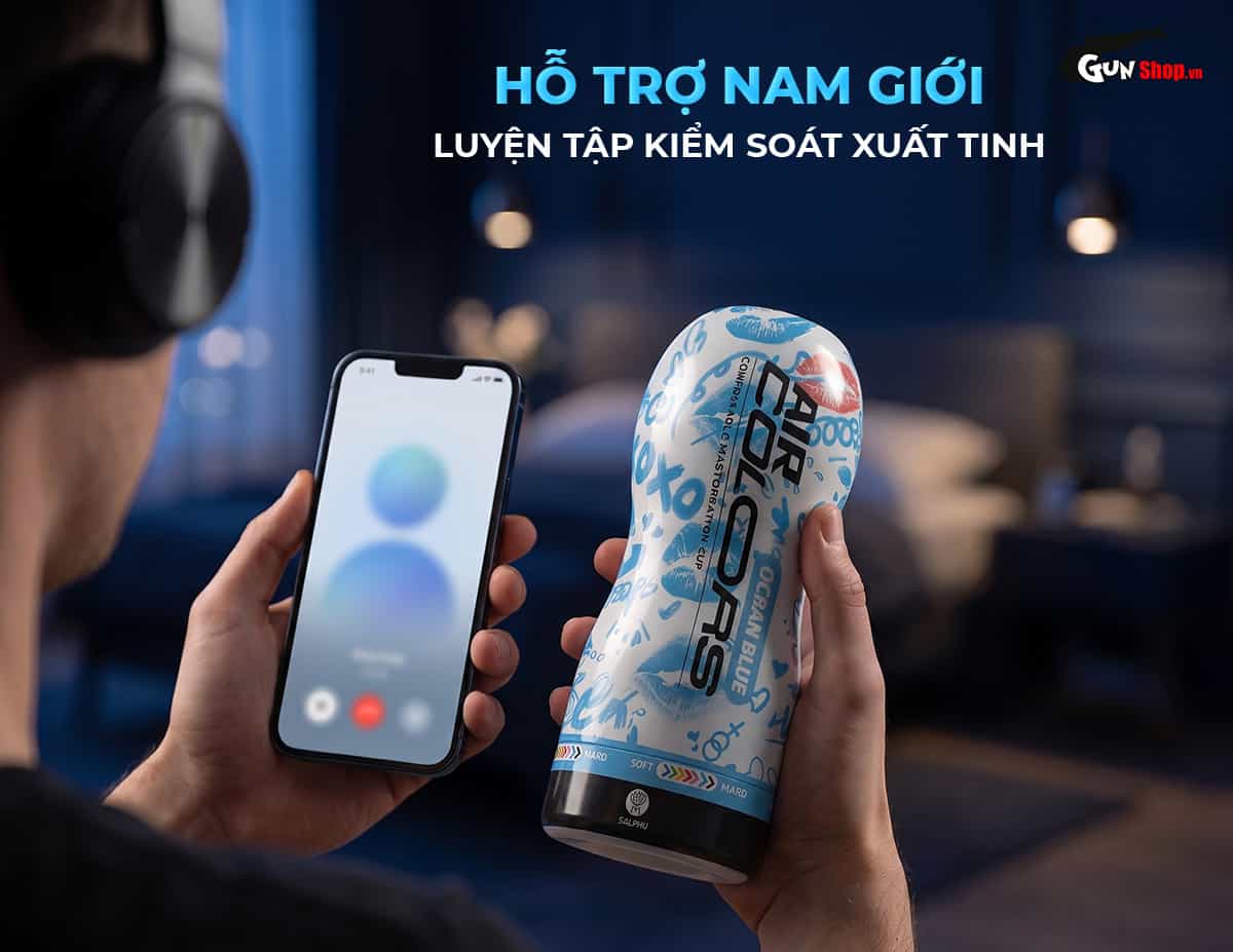 Galaku Air Color Ocran Blue giúp nam giới tập luyện kéo dài thời gian quan hệ