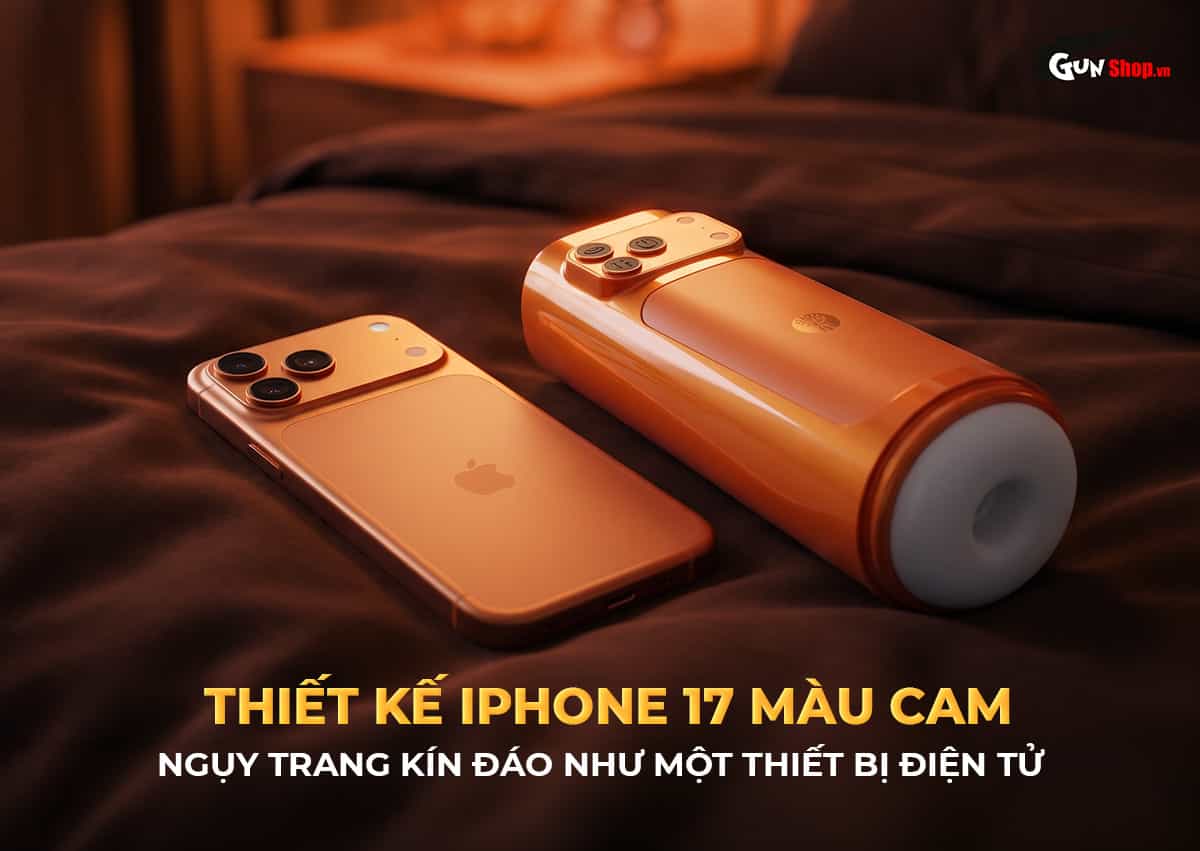 Âm đạo giả Galaku Sucking Cup hình iPhone 17 màu cam