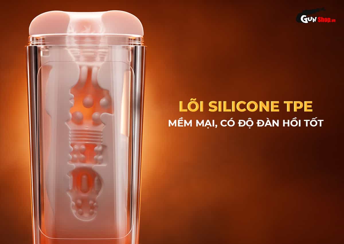 Galaku Sucking Cup 2in1 màu cam với lõi silicone TPE mềm mại