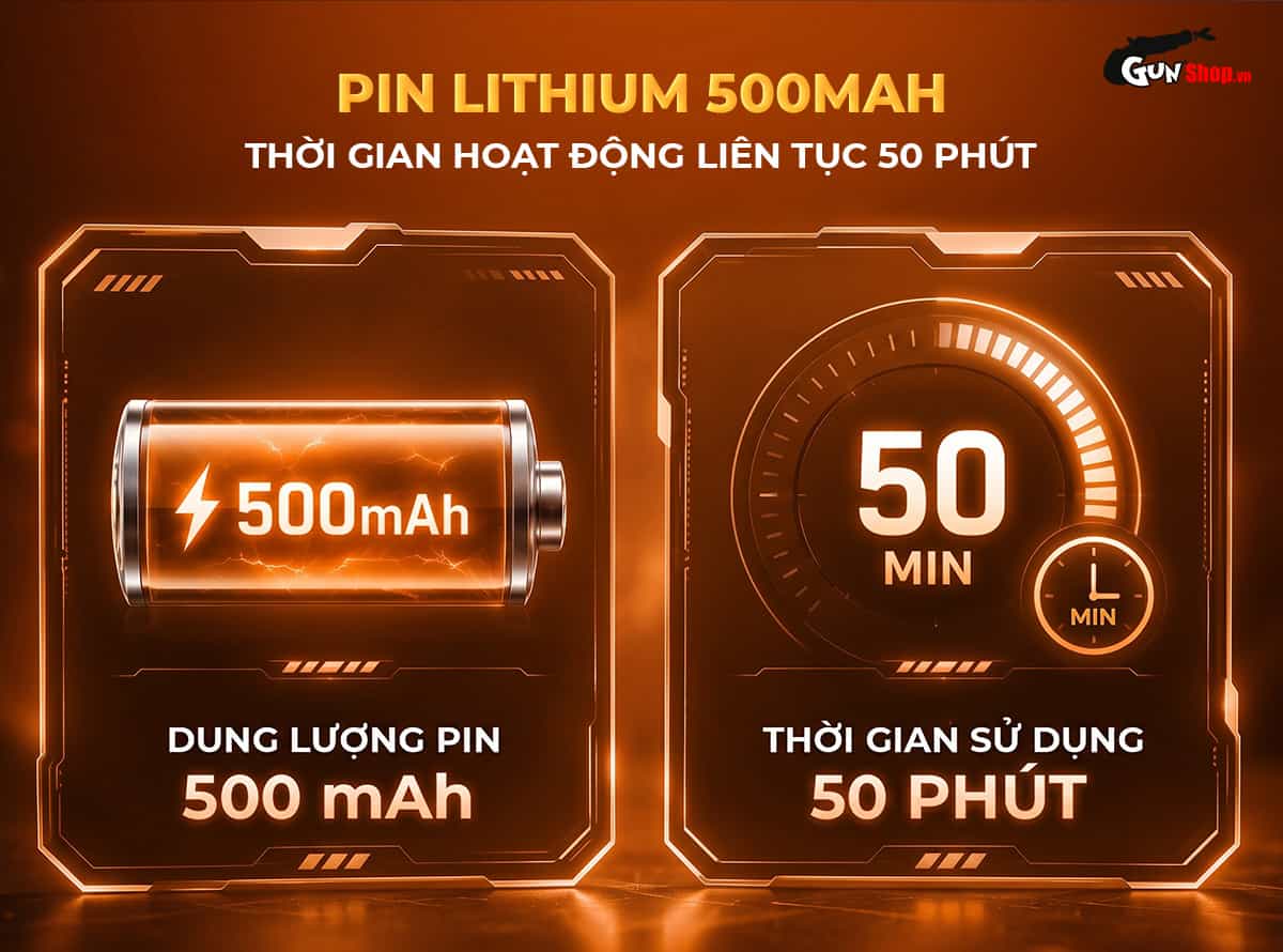 Galaku Sucking Cup 2in1 màu cam với pin Lithium 500mAh
