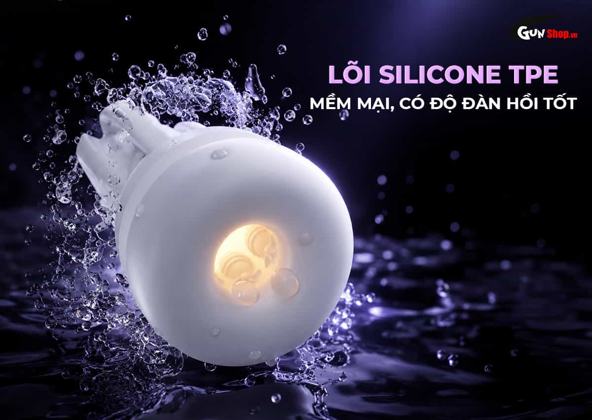 Galaku Sucking Cup 2in1 màu tím than có lõi silicone TPE mềm mại