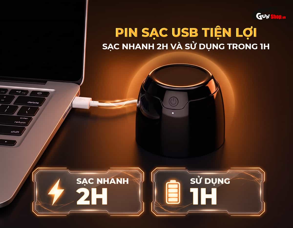 Galaku Touch In Energy Fire với dây sạc liền vô cùng tiện lợi