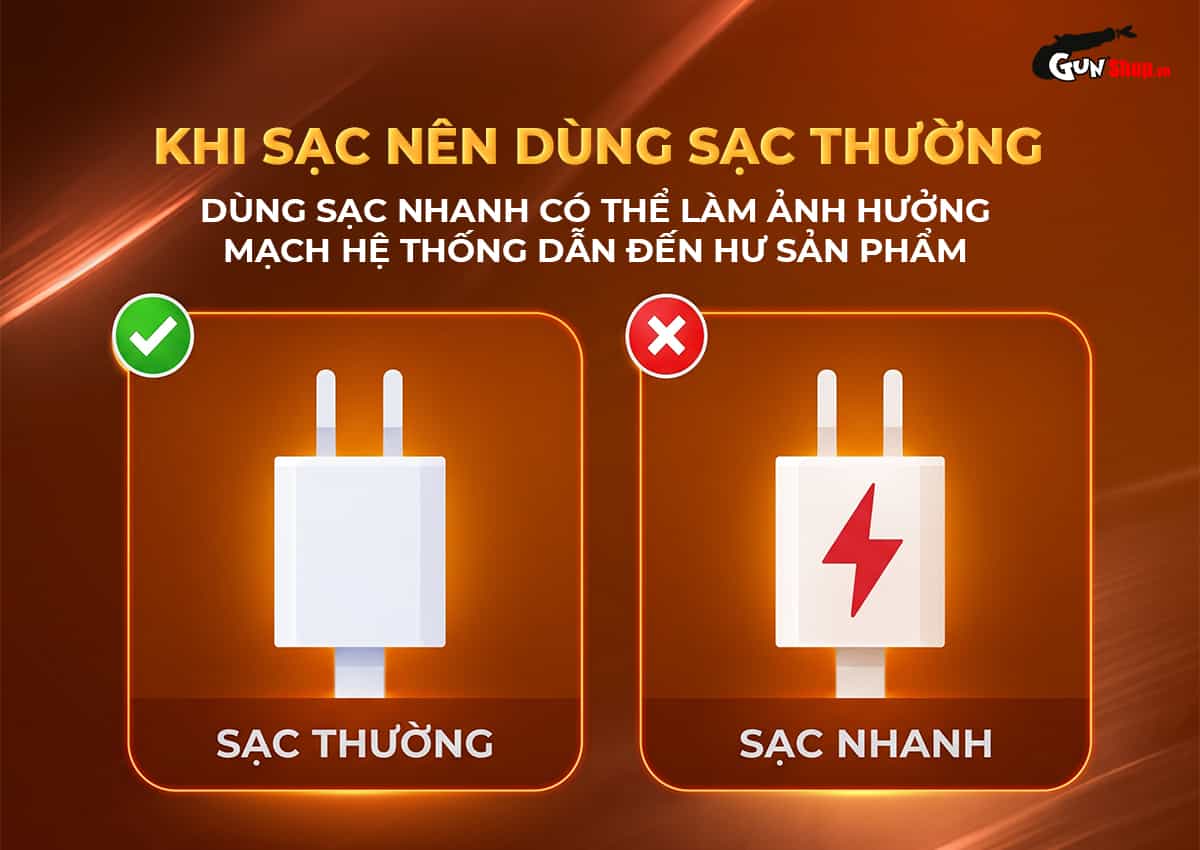 Lưu ý khi sạc âm đạo giả Galaku Touch In Energy Fire