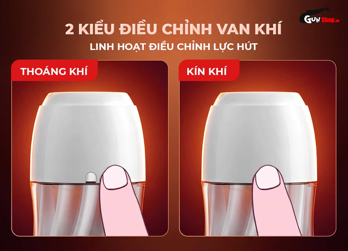 Bịt hoặc mở lỗ thoát khí Galaku Touch In Volcano cho 2 trải nghiệm khác nhau