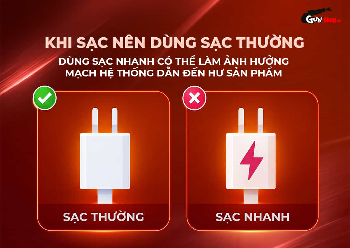 Lưu ý khi sạc âm đạo giả Galaku Touch In Volcano