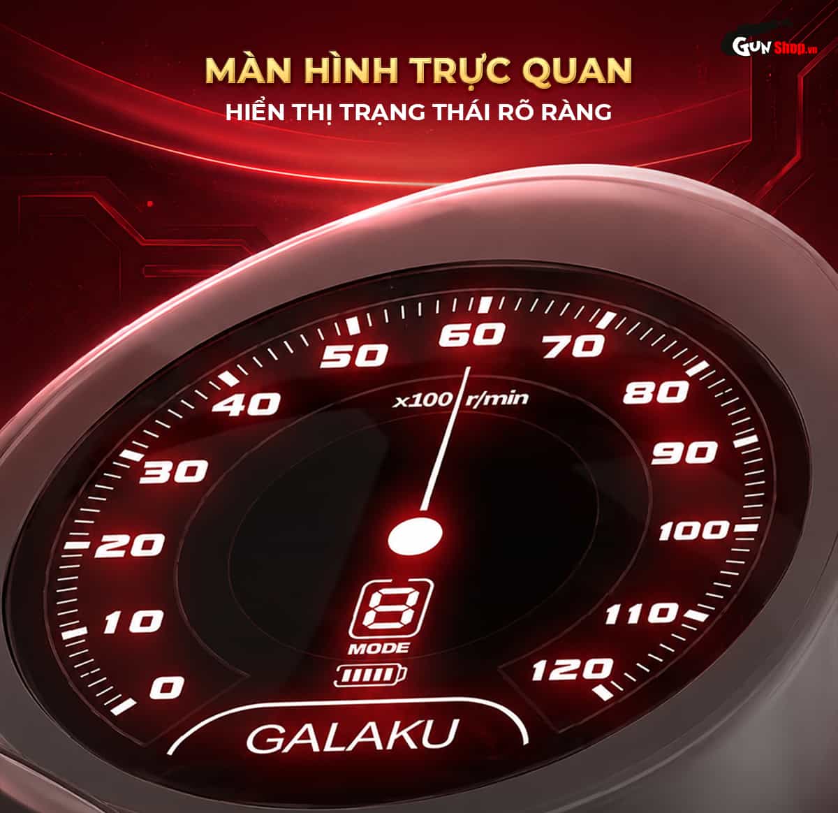 Galaku Training Pro với màn hình hiển thị trực quan chế độ rung, dung lượng pin