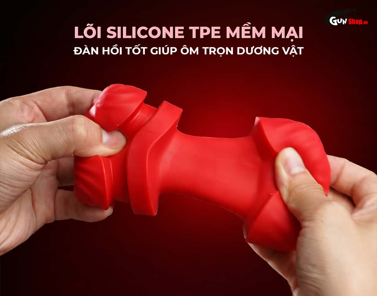 Galaku U-Man 2in1 với phần lõi làm từ silicone TPE mềm mại và đàn hồi tốt giúp ôm trọn dương vật