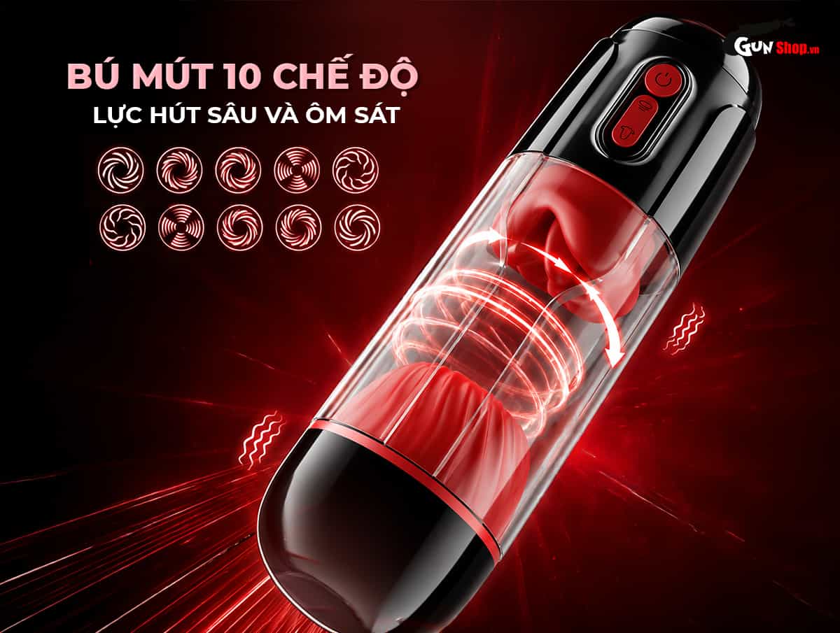 Galaku U-Man 2in1 bú mút 10 chế độ bằng động lực với lực bơm chân không tại lực hút sâu và ôm sát
