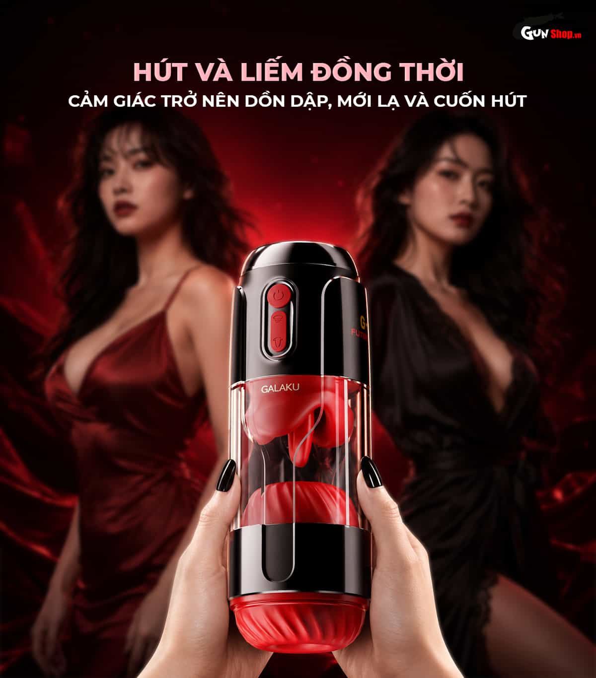 Galaku U-Man 2in1 có thể kết hợp sử dụng hút sâu và liếm kích thích cùng lúc