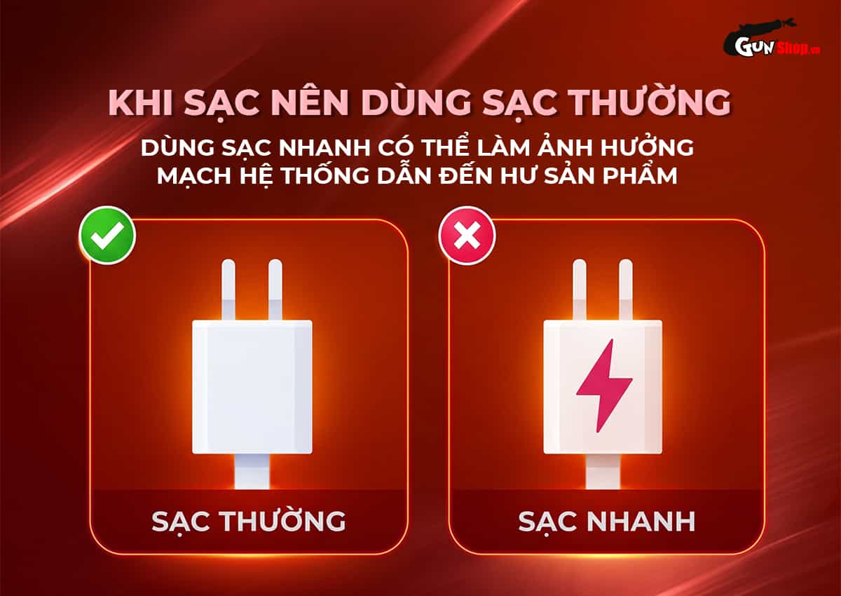 Lưu ý khi sạc máy thủ dâm Galaku U-Man 2in1