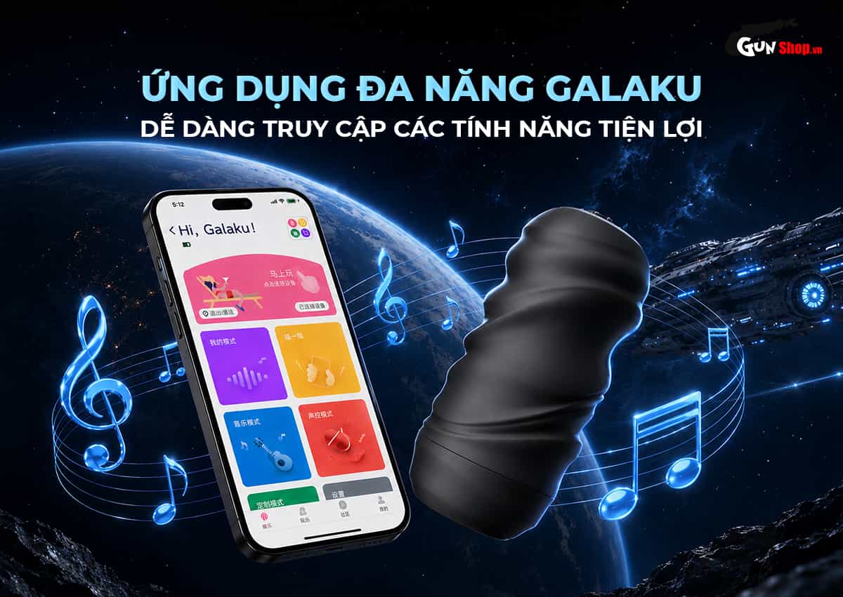 Cốc âm đạo giả Galaku Venom Surge hỗ trợ kết nối với ứng dụng Galaku