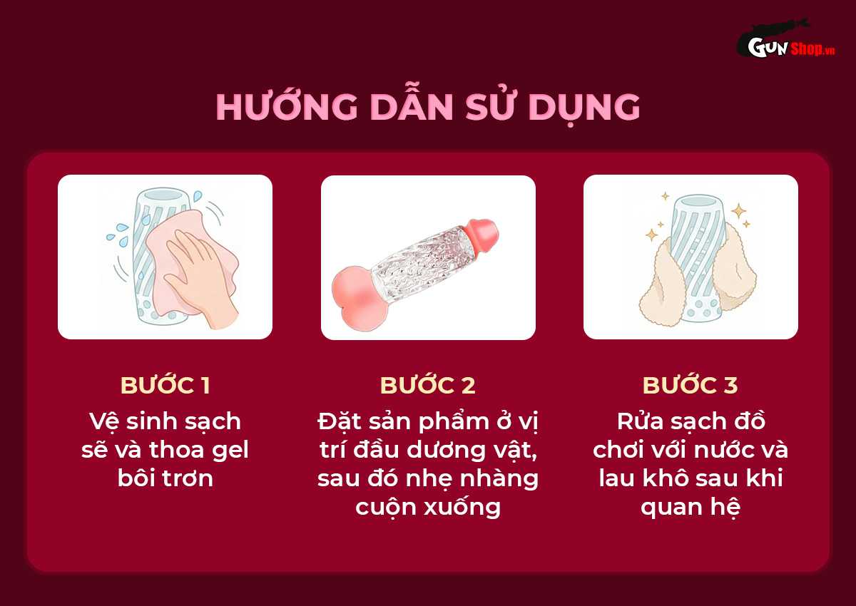 Hướng dẫn cách sử dụng bao cao su đôn dên Shelly Play Drux