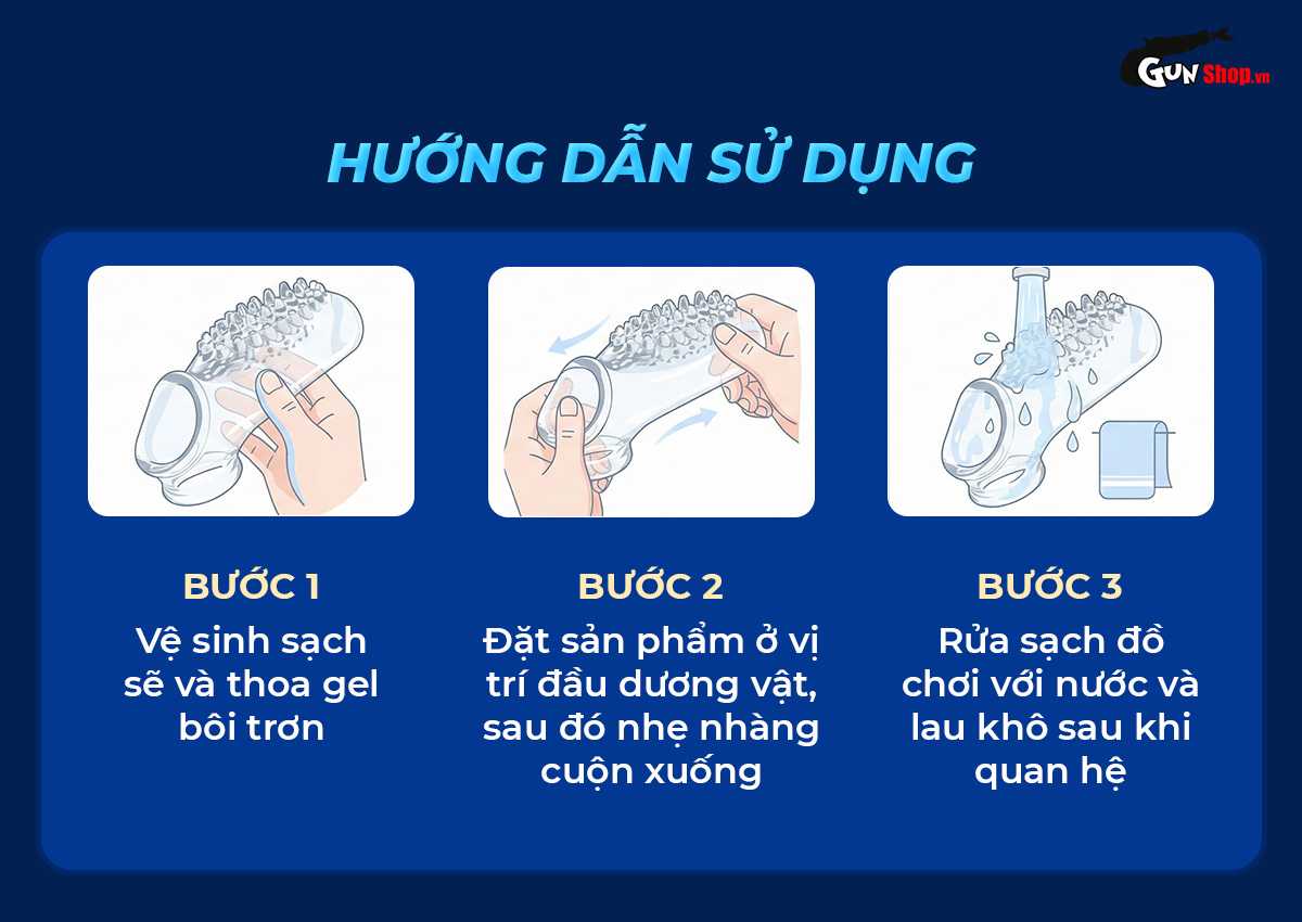 Hướng dẫn cách sử dụng bao cao su đôn dên Shelly Play Secret