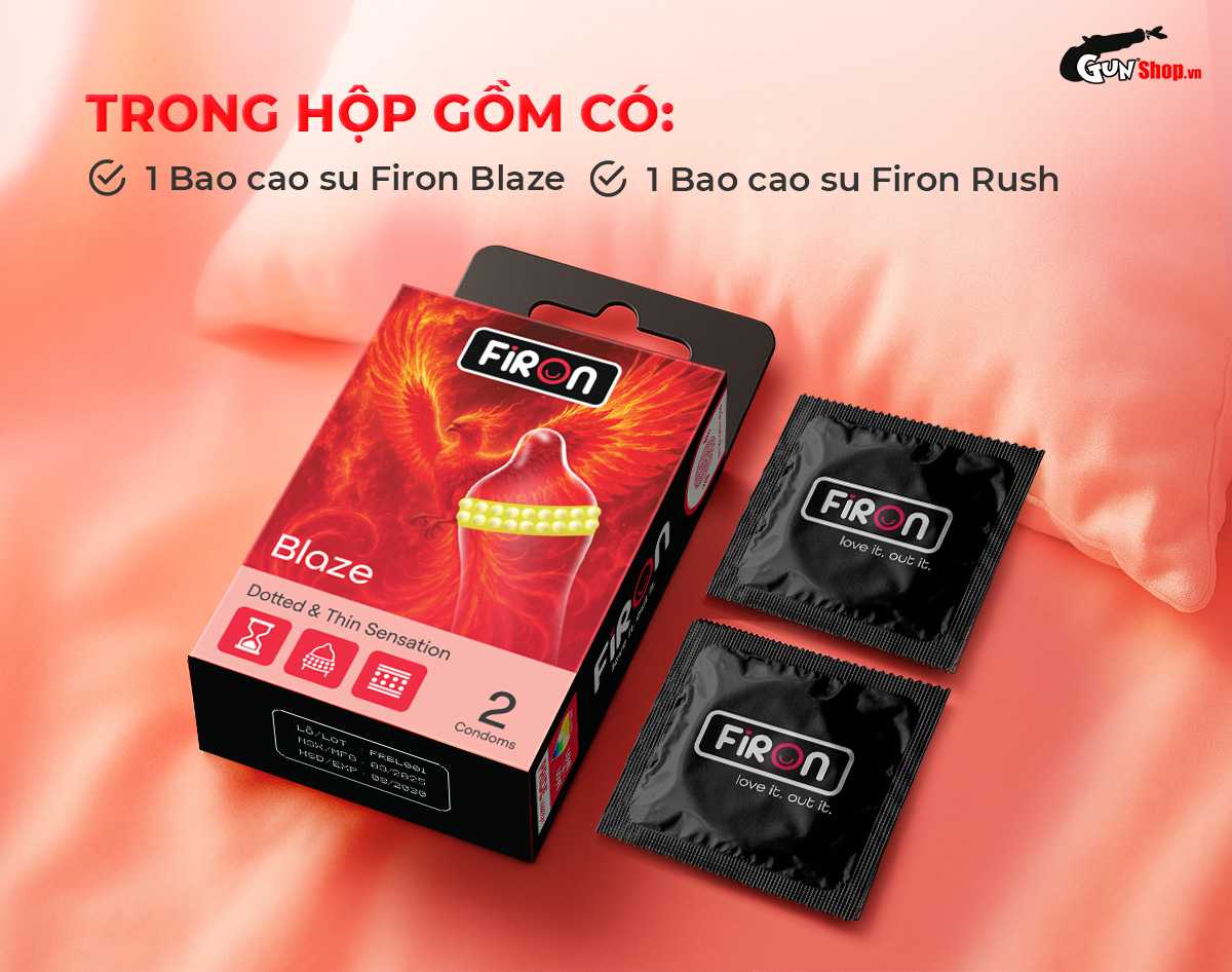 Bao cao su Firon Blaze - Hộp 2 cái chính hãng tại Gunshop