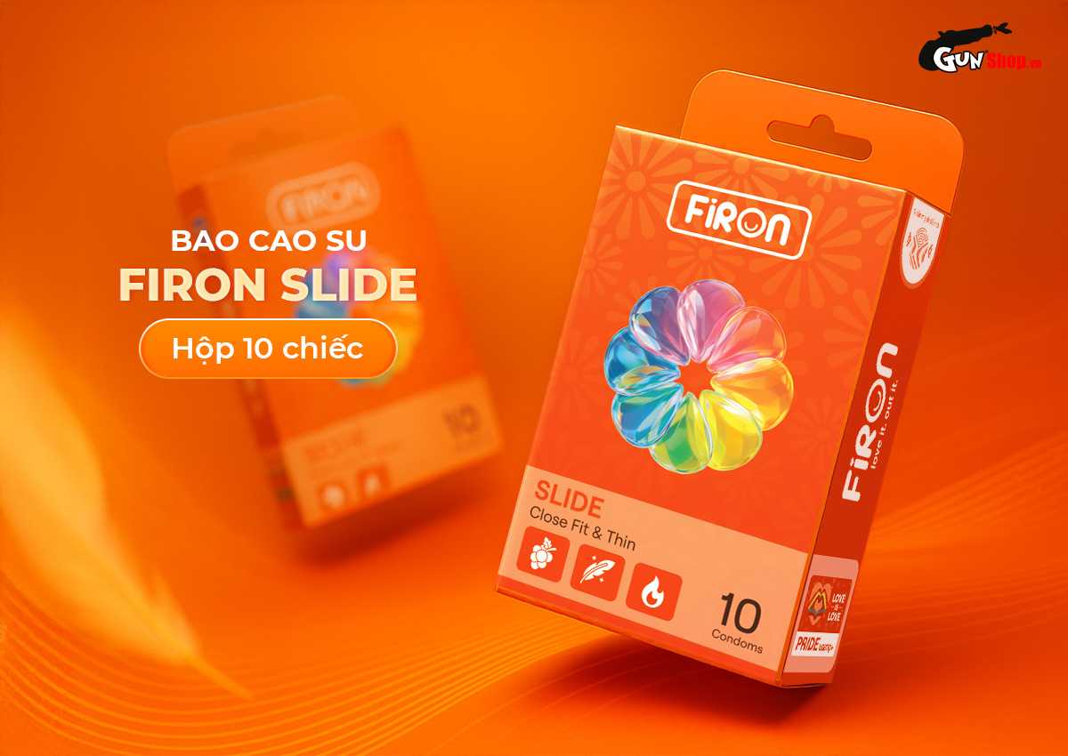 Bao cao su Firon Slide - Hộp 10 cái chính hãng giá rẻ tại Gunshop