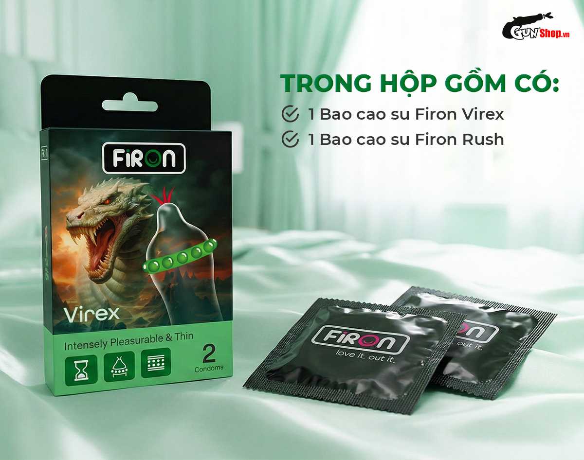 Bao cao su Firon Virex chính hãng, giá rẻ tại Chúng tôi