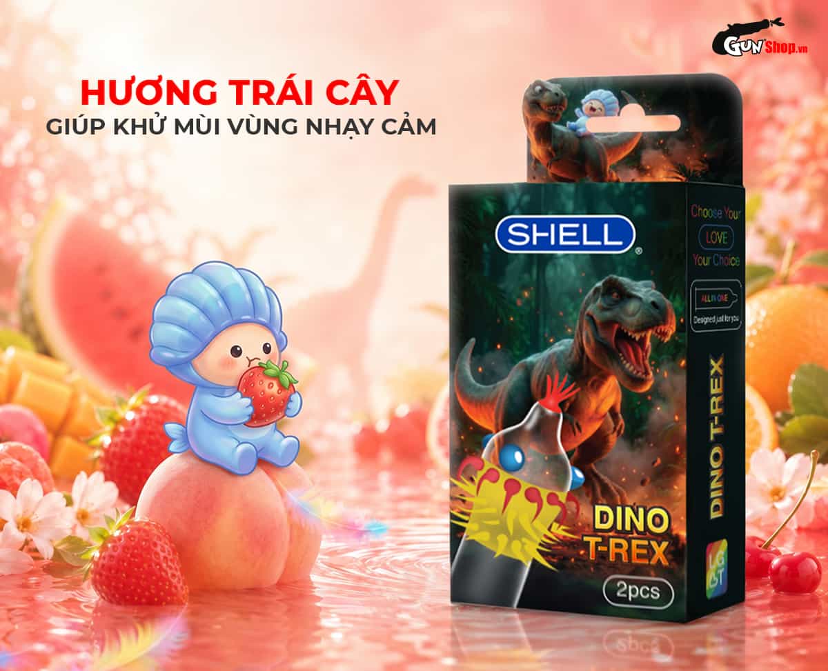 Shell Dino T-rex có mùi hương trái cây ngọt ngào