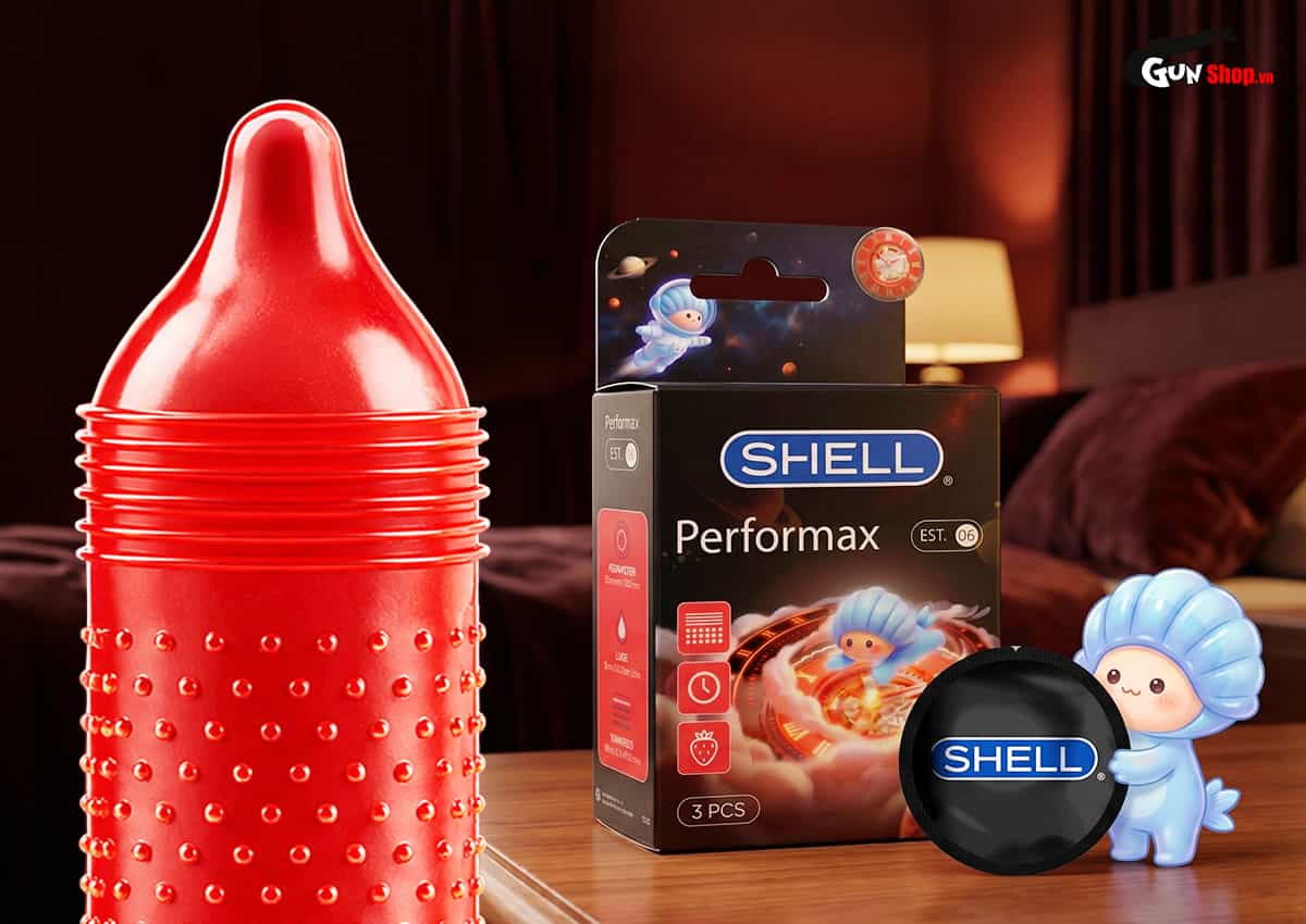 Bao cao su Shell Performax gân và điểm nổi chính hãng tại Gunshop