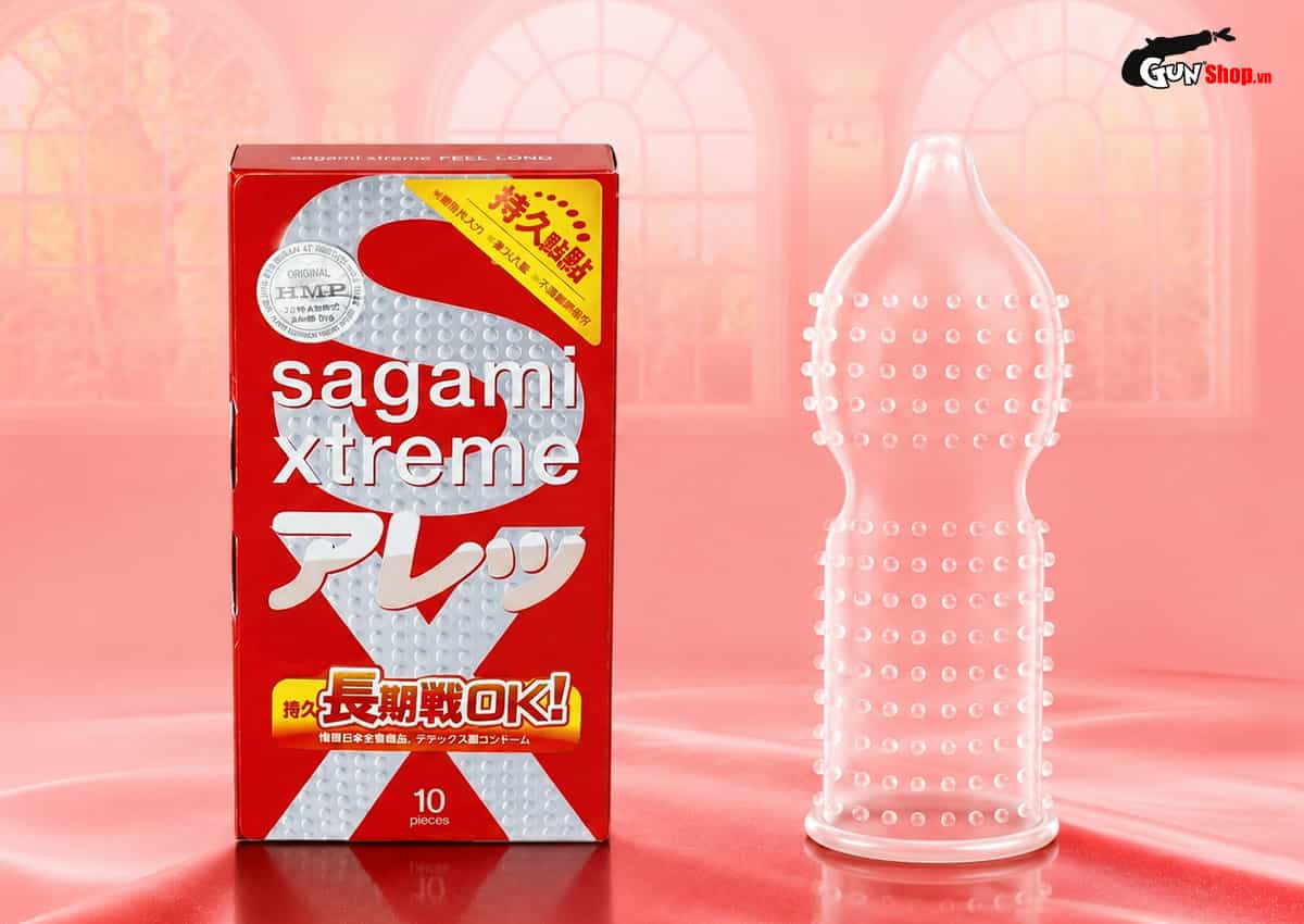 Bao cao su Sagami Xtreme Dotty G Mint Feel Long siêu điểm nổi dày đặc chính hãng tại Gunshop