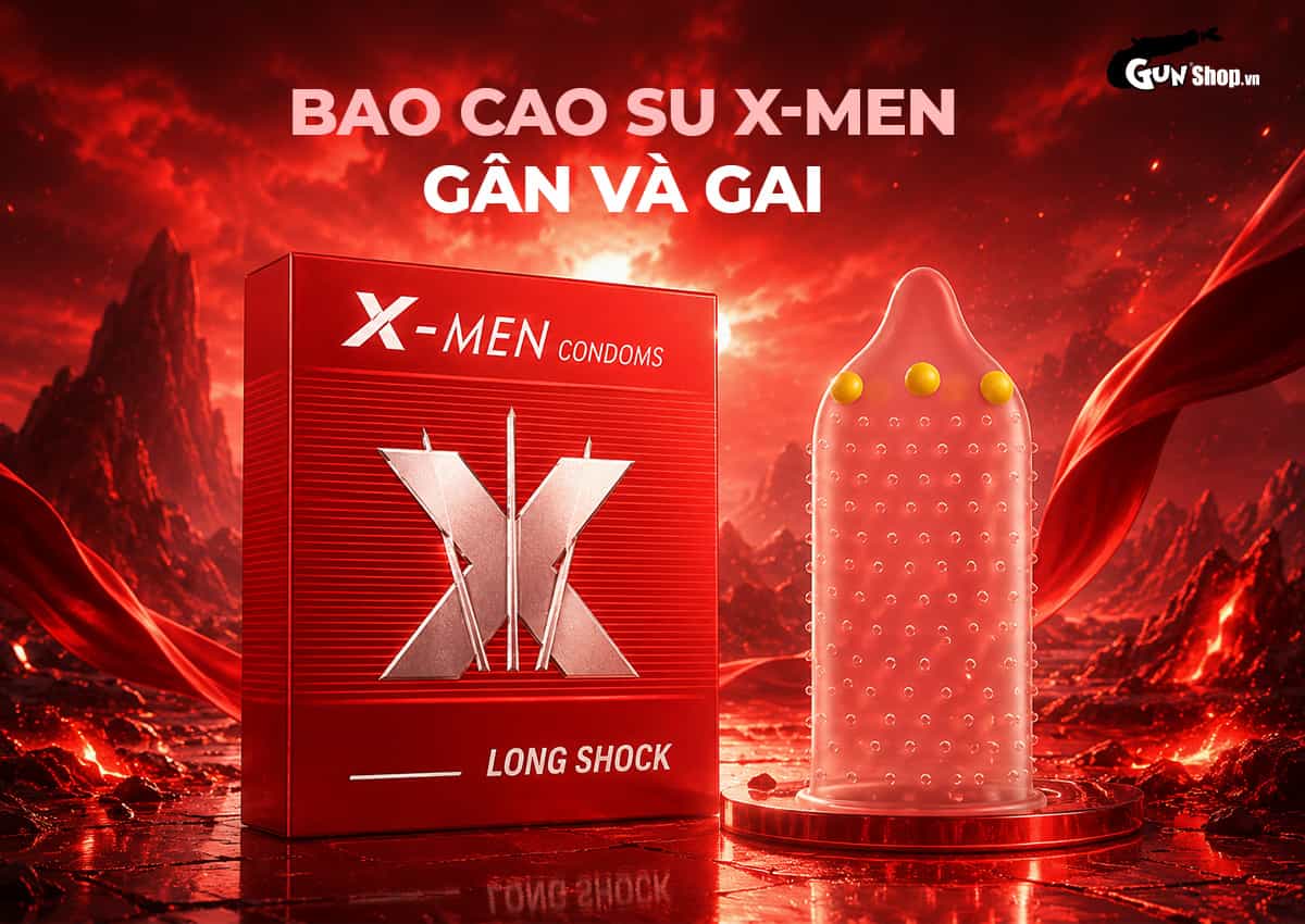 Bao cao su X-men với 6 viên bi cực to quanh thân bao chính hãng tại Gunshop