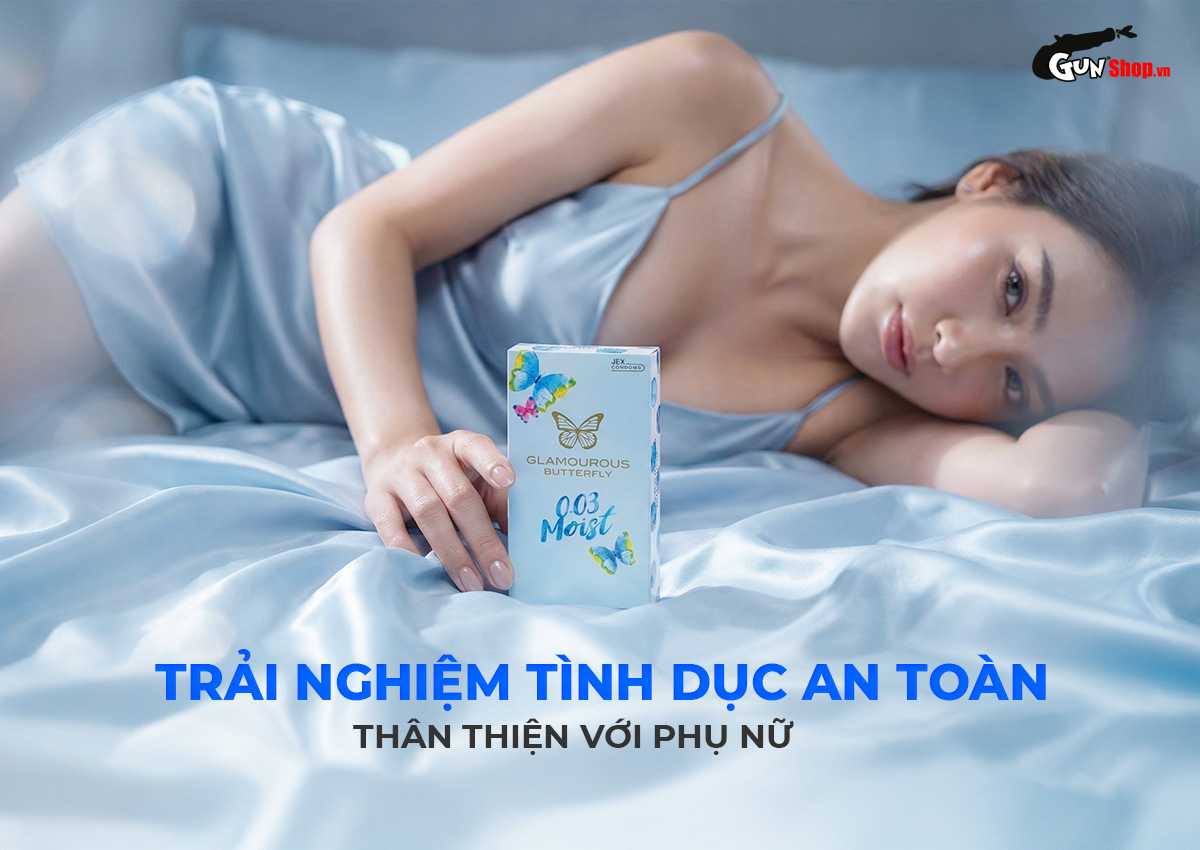 Bao cao su JEX Glamourous Butterfly 0.03 Moist chính hãng tại Gunshop