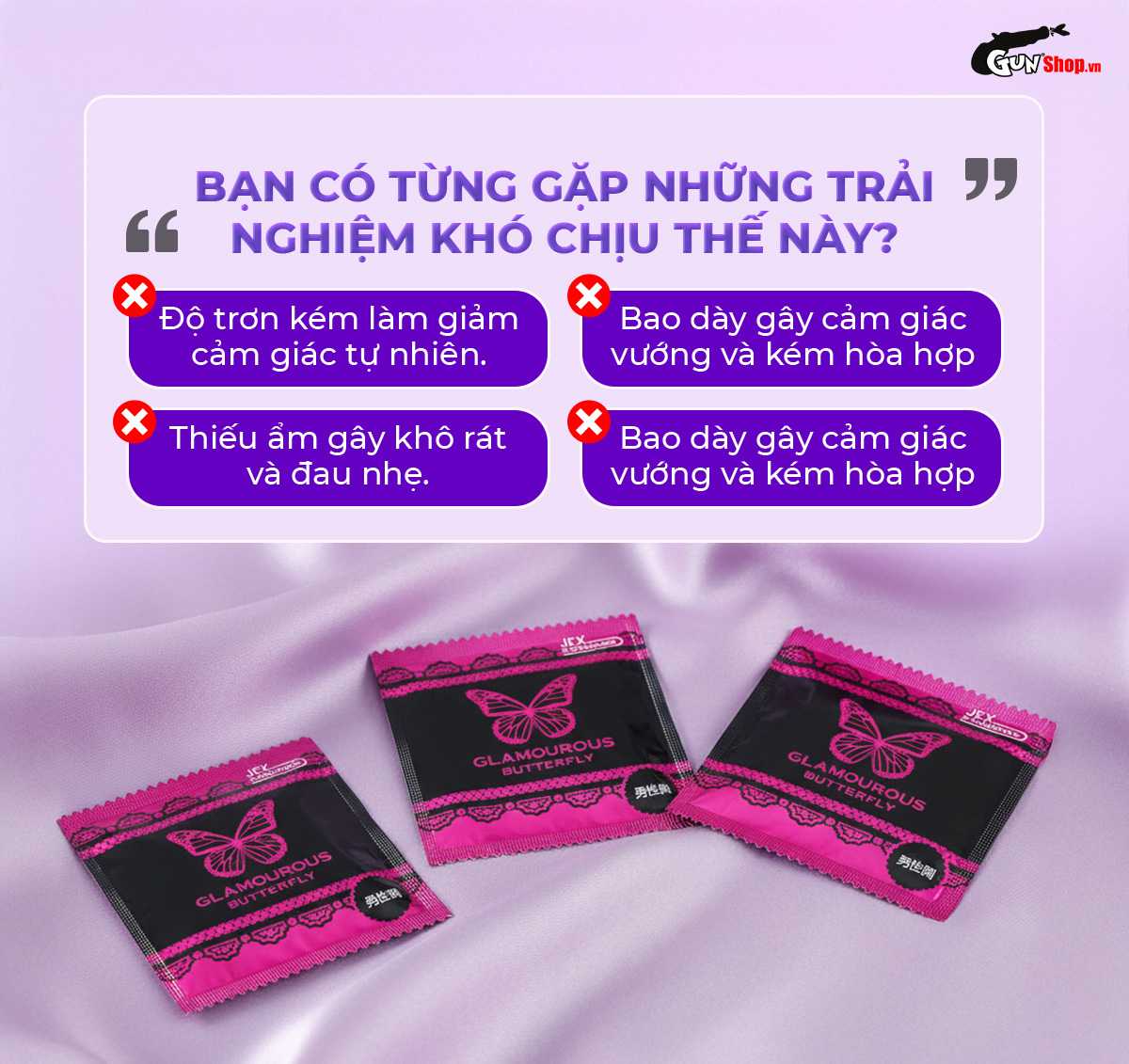 Bao cao su JEX Glamourous Butterfly Hot Type chính hãng tại Gunshop