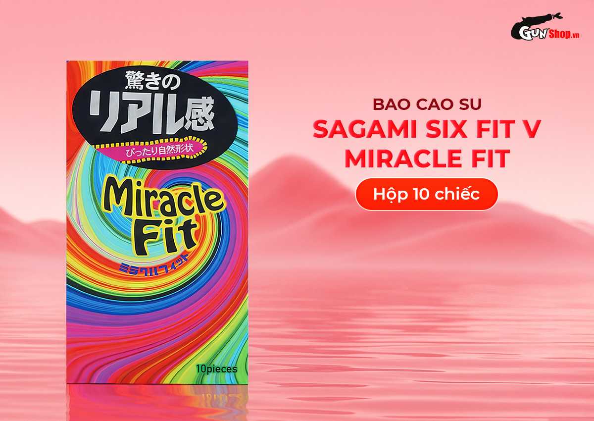 Bao cao su Sagami Six Fit V Miracle Fit - Hộp 10 cái chính hãng tại Gunshop