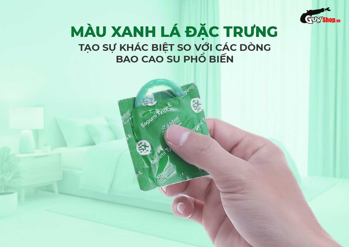 Bao cao su Sagami Xtreme Type E Green Box - Hộp 10 cái chính hãng tại Gunshop