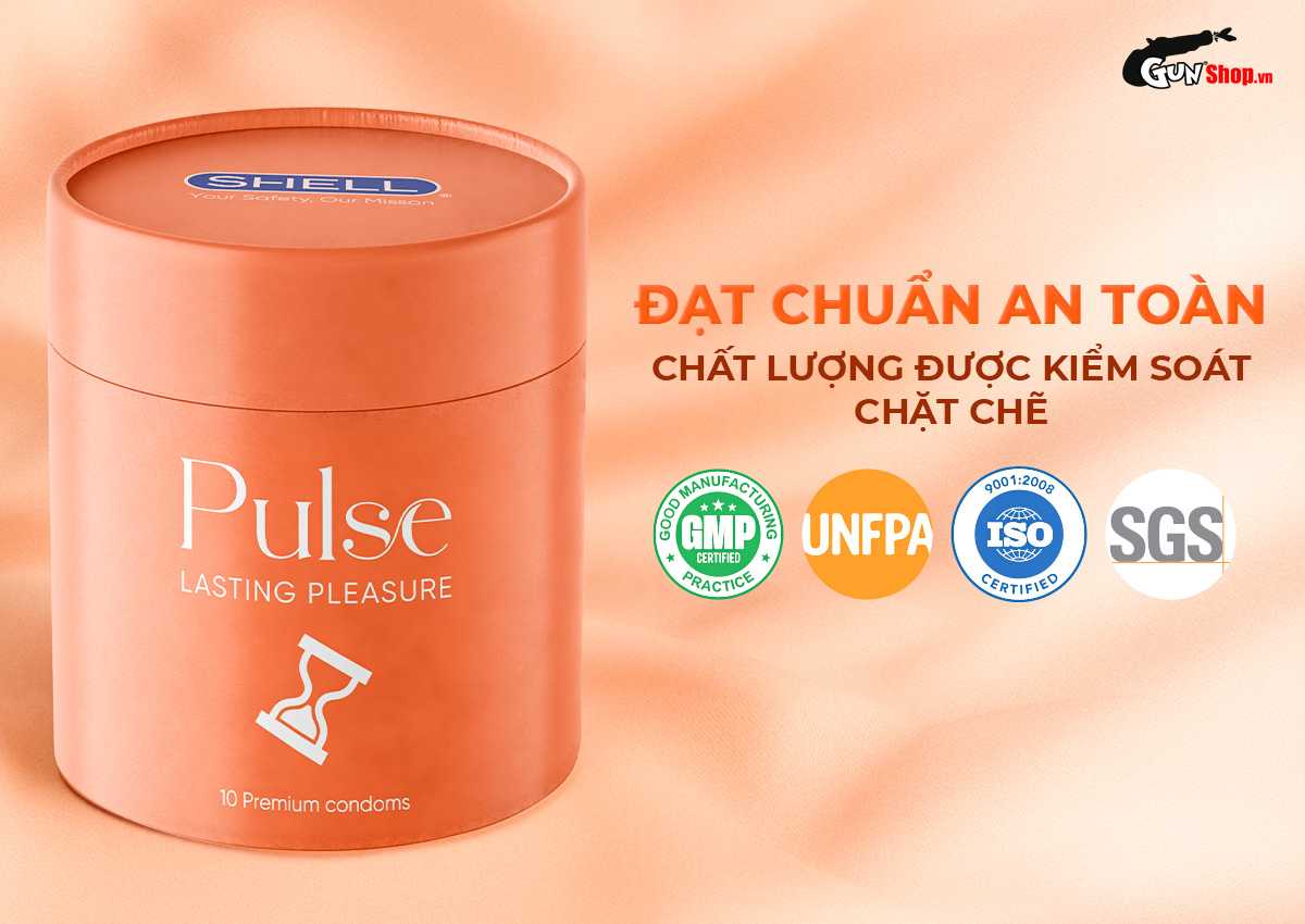 Bao cao su Shell Pulse Lasting Pleasure hương nước hoa cao cấp