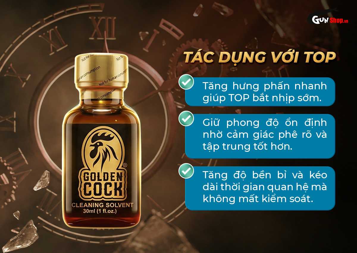Chai hít Popper Golden Cock Original - Chai 30ml chính hãng tại Gunshop