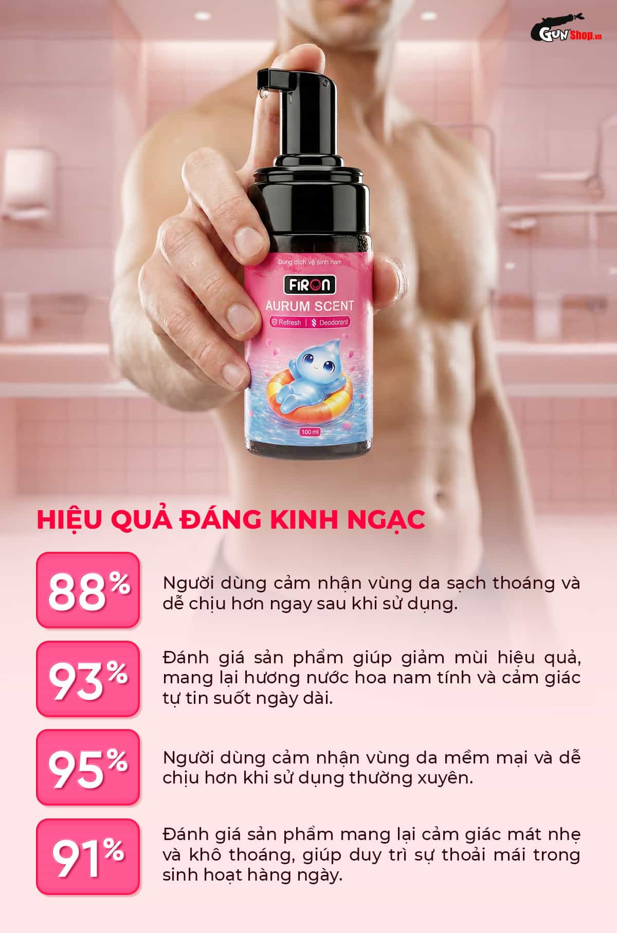 Bọt vệ sinh nam Firon Arum Scent cho cảm giác sử dụng tích cực