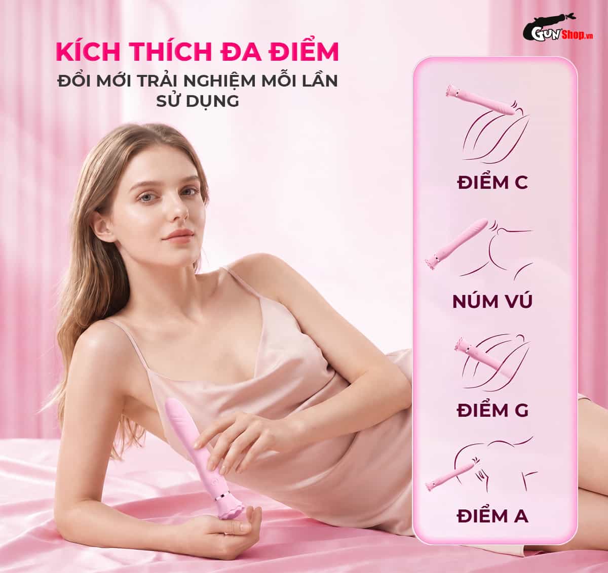 Galaku Ballet 2in1 có thể sử dụng kích thích đa điểm bên ngoài như núm vú, âm vật,…