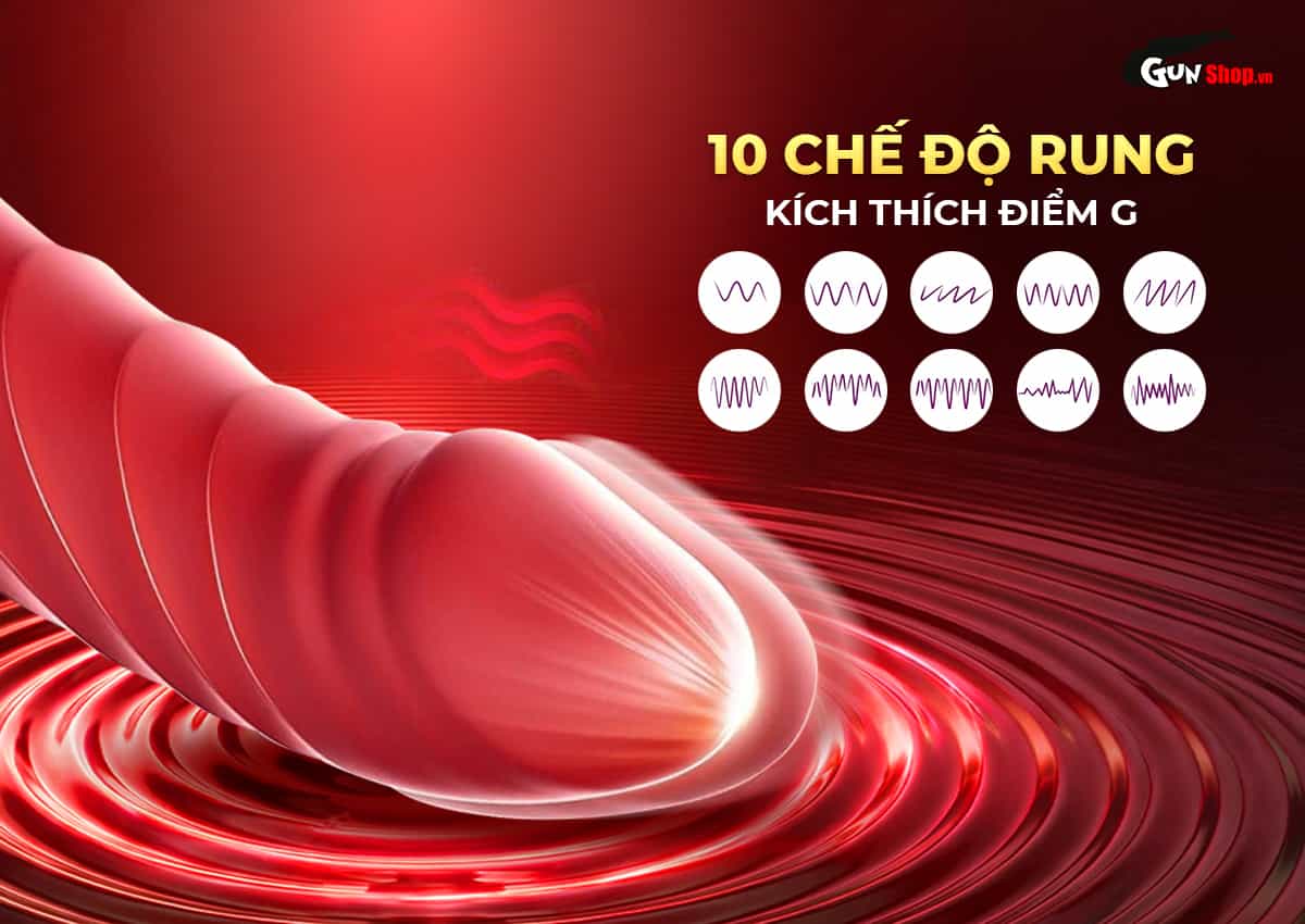 Galaku Milly 3in1 có 10 chế độ rung tại thân dương vật giả