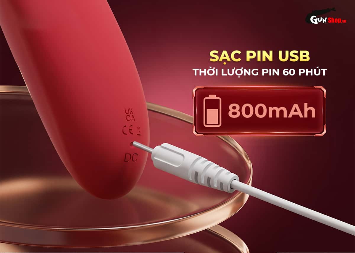 Galaku Milove-Max có pin sạc USB lên đến 60 phút sử dụng