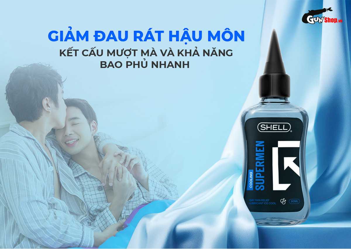 Gel bôi trơn hậu môn mát lạnh Shell Supermen Cooling chính hãng tại Gunshop