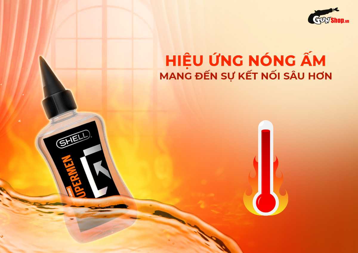 Gel bôi trơn hậu môn ấm nóng Shell Supermen Warming chính hãng tại Gunshop