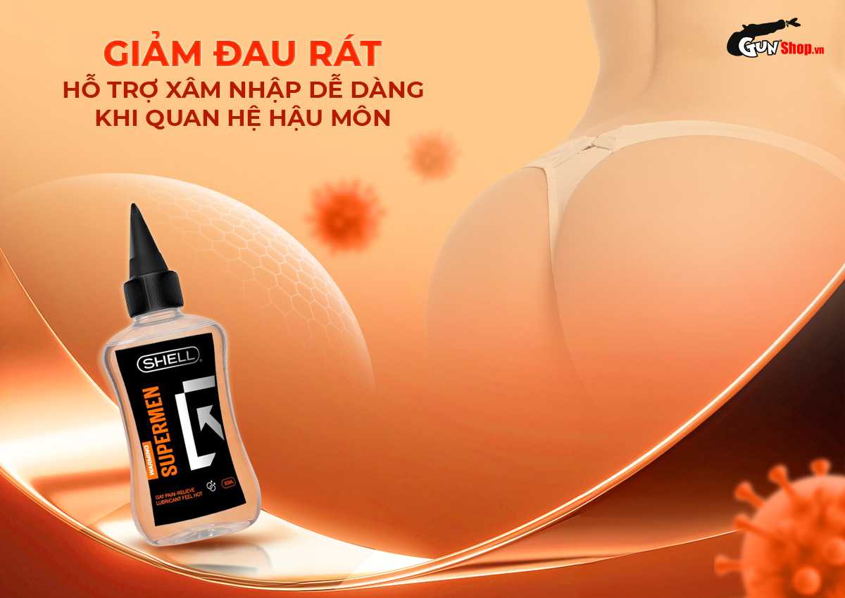 Gel bôi trơn hậu môn ấm nóng Shell Supermen Warming chính hãng tại Gunshop