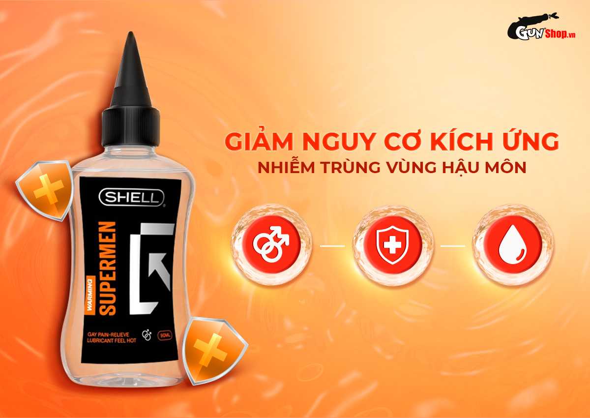 Gel bôi trơn hậu môn ấm nóng Shell Supermen Warming chính hãng tại Gunshop