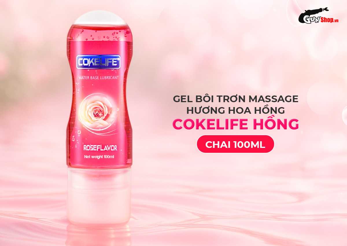 Gel bôi trơn massage hương hoa hồng Cokelife hồng chính hãng tại Gunshop