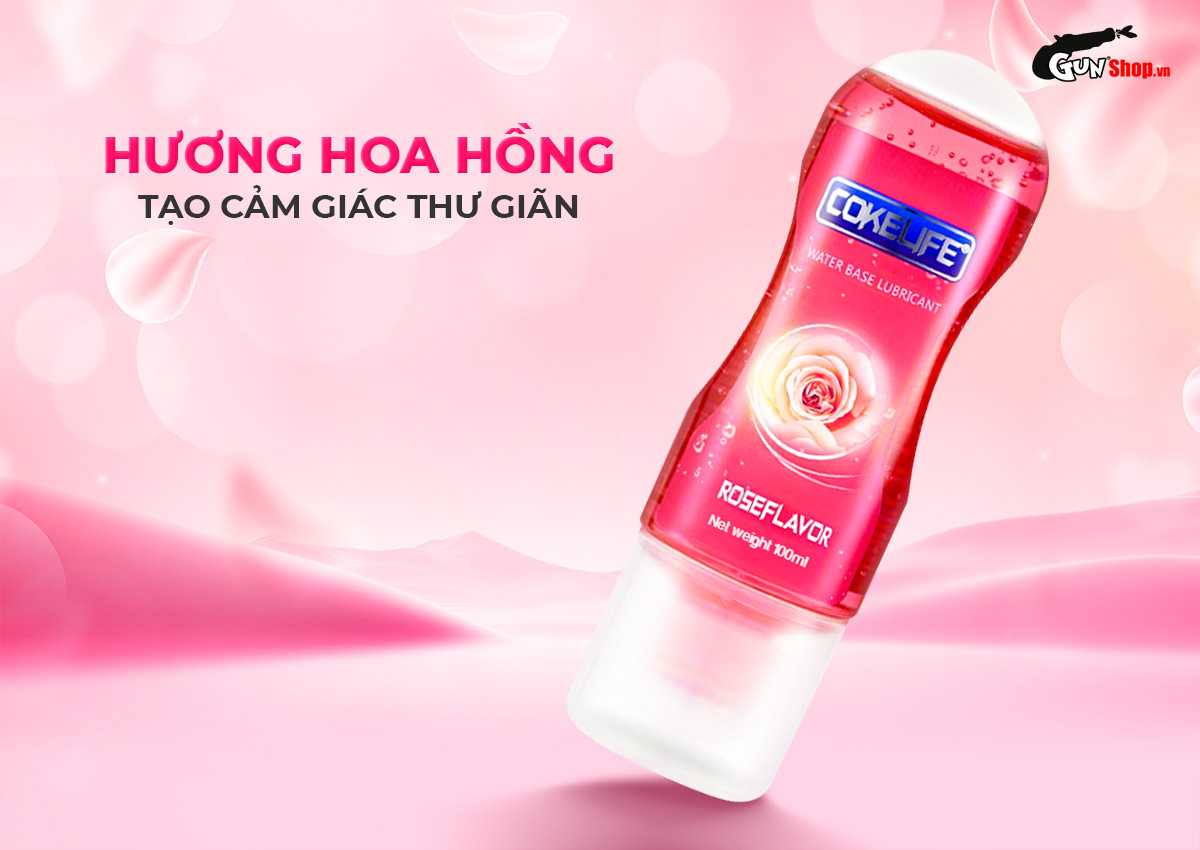 Gel bôi trơn massage hương hoa hồng Cokelife hồng chính hãng tại Gunshop